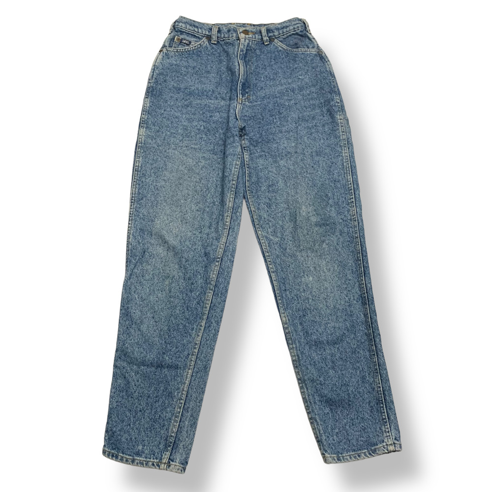 Vintage Lee Women's High Rise Straight Mom Jeans Acid Washed Blue Size 10 - Picture 1 of 9